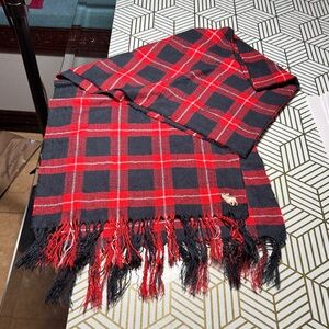 Plaid Red and Black Men's Scarf